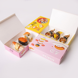Caja de <span class=keywords><strong>Sushi</strong></span> de Papel Impresa Personalizada, Contenedor Desechable para Llevar <span class=keywords><strong>Sushi</strong></span> con Diseño de <span class=keywords><strong>Sakura</strong></span>, Caja de Comida de Diseño Japonés al por Mayor OEM - Product Image 3