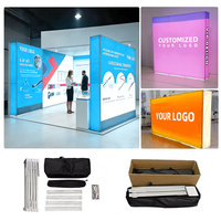 Afficheur LED portable rétroéclairé en tissu tendu 4m*3m, bannière pop-up interactive, afficheurs LED pour expositions