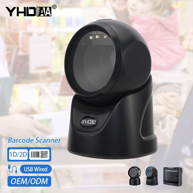 YHD-9600D High-Speed 2D CMOS Omni-Directional Desktop Barcode Scanner with USB Wired Bar Code Reader Products in Stock