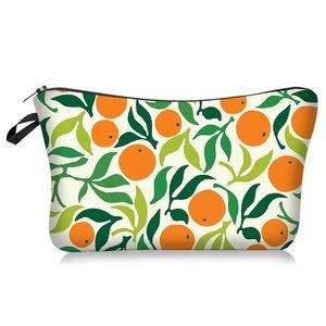 Fashionable Fruit Orange Series Cosmetic Bag Handheld Zipper Portable Travel Wash <b>Storage</b> Made Polyester <b>Makeup</b>,Dumpling Carrier - Product Image 4