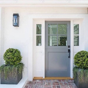 Porte d'<span class=keywords><strong>entrée</strong></span> principale de style américain en bois massif, étanche, à ouverture latérale, 8/9 panneaux, avec surface finie pour <span class=keywords><strong>maison</strong></span> - Product Image 4
