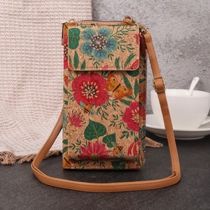 Fashion Vintage Retro Bohemian Lady Women's Crossbody Bag Zipper Closure Multi-function Large Capacity Cork Wood Grain Mobile - Product Image 1