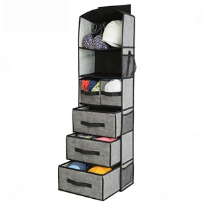 Organizadores Colgantes para Armario con Asas de Transporte, Funda Antipolvo y Cajas de Almacenamiento de Tela, Juego de Divisores de Espacio para Habitaciones - Product Image 5