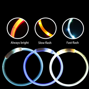 야간 안전 조정 가능한 <span class=keywords><strong>Led</strong></span> 빛 애완 동물 고양이 개 목걸이 USB 충전 - Product Image 4