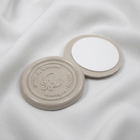 Étiquette de sceau de cire beige nude avec logo personnalisé en relief, autocollante, imperméable, pour l'emballage de vin, de parfum et d'enveloppes