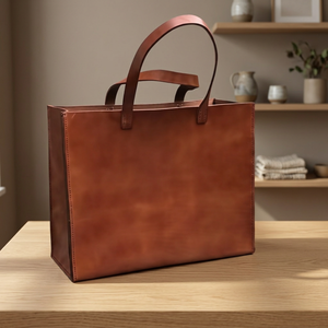 Cartera de Cuero Genuino BS INTERNATIONAL, Diseño Minimalista con Cierre, Dos Asas, Duradera, Impermeable, Anti-Robo, Ligera, Unisex - Product Image 1