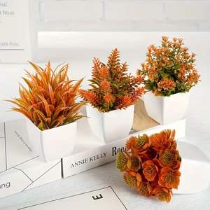 Vente <span class=keywords><strong>en</strong></span> gros de 16.5cm de mini plantes artificielles d'automne <span class=keywords><strong>en</strong></span> <span class=keywords><strong>pot</strong></span> d'<span class=keywords><strong>eucalyptus</strong></span> pulvérisé dans des pots de plantes d'intérieur <span class=keywords><strong>pour</strong></span> décoration de plantes de jardin - Product Image 2