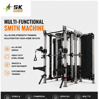 SK Six Post Functional Trainer Smith Machine Dual Cable Crossover Power Rack Équipement de Gym Commercial Système d'Entraînement de Force