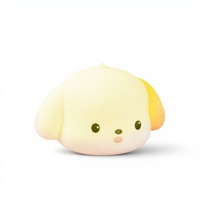 Veilleuse Rechargeable en Silicone en Forme de Chiot, Lumière d'Ambiance à Changement de Couleur avec Batterie Intégrée, Activée par le Toucher