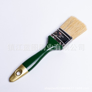 Pincel de cerdas de cerdo de 22 mm con mango verde para pintura en casa y manualidades - Product Image 4