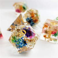 7 pièces de dés de fleurs en résine ensemble Donjons & Dragons RPG Jeu de société jeu de rôle Dés D20 D12 D10 D8 D6 D4 Sharp Edge Dice