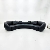Canapé sectionnel en cuir incurvé personnalisé, garni d'éponge, avec un design moderne en arc pour salon ou hall d'entrée