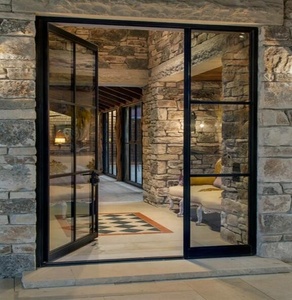 Balançoire Crittall Cuisine Balcon Entrée Patio Français <span class=keywords><strong>Noir</strong></span> Métal Fer Acier Encadré Portes et fenêtres en verre battantes - Product Image 3