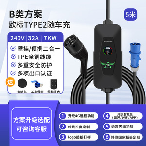 เครื่องชาร์จรถยนต์ไฟฟ้าแบบพกพา 22 กิโลวัตต์ สำหรับใช้ในบ้าน ชนิด AC แบบปืนชาร์จ สำหรับ Shopify Dropshipping ประเภทที่ 2 - Product Image 5