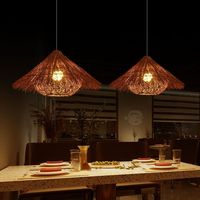 Lampada a sospensione in paglia, paralume in rattan intrecciato, lanterna antica per homestay, hotel, ristorante, illuminazione per sala da pranzo