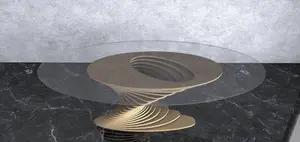 Bureau de travail en bois paramétrique à design ondulé 3D fait main, prix abordable, amovible, léger, moderne, qualité d'exportation, décoration d'intérieur - Product Image 3