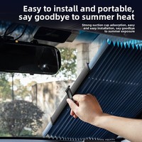 Parasol para Parabrisas Delantero de Coche, Lámina de Aluminio Aislante del Calor, Retráctil Automático, Plegable, con Ventosa