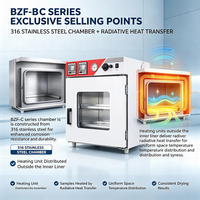 Oven Vakum Tinggi Rak Pemanas Baja Tahan Karat 316 BZF-B/C Pengeringan Radiatif Seragam Harga Terjangkau 30L