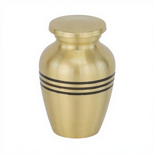 Classic Three Bands Bronze Brass Keepsake Urns <b>for</b> <b>Ashes</b> Free Velvet <b>Box</b> - Product Image 1