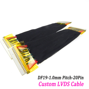 Câble plat FPC blindé sur mesure DF19-20S-1C, pas de 1,0 mm, 20 broches, pour faisceau de câblage LVDS, en cuivre étamé, pour affichage médical embarqué - Product Image 1