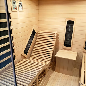 Sauna de vapor seco de cicuta de madera para interiores de lujo, sala de sauna combinada con estufa y carbón infrarrojo - Product Image 6