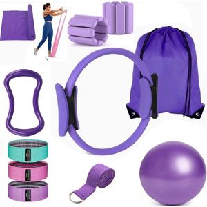 Pilates Yoga Set 13PCS Latex Resistance Band Hip Circle Yoga Ball <b>Stretching</b> Strap Exercise Loop Women Home Fitness Kit - Product Image 2