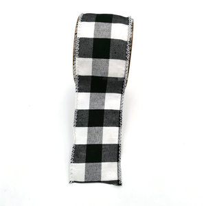 2023 New Arrival Holiday Christmas Wedding Party Tree Wreath Gift Wrapping Decoration Gift <strong>Ribbon</strong> Plaid <strong>Jute</strong> Fabric Wired <strong>Ribbon</strong> - Product Image 3