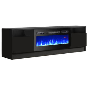 <span class=keywords><strong>Meuble</strong></span> TV moderne blanc et noir avec cheminée décorative intégrée pour salon - Ventes flash - Product Image 2