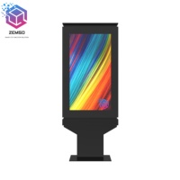 Papan Menu Drive Thru Layar Sentuh Luar Ruangan, Pemutar Signage Digital LCD Android untuk Iklan, Model Berdiri di Lantai