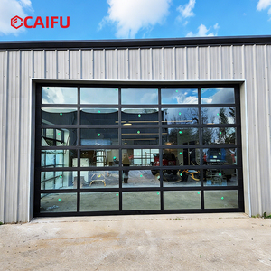 Porte de <span class=keywords><strong>garage</strong></span> sectionnelle automatique sur mesure en verre transparent et aluminium, fixation murale, télécommande électrique pour maisons - Product Image 5