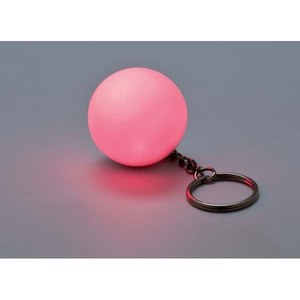 Portachiavi con luce LED a sfera bianca per regali promozionali - Product Image 2