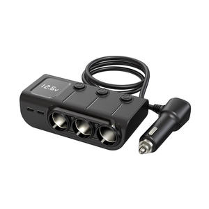 Pabrik OEM 120W pengisi daya mobil dengan tampilan Digital LED <span class=keywords><strong>3</strong></span> soket pemantik rokok pengisi daya mobil pengisian cepat 12-24v untuk iphone - Product Image 3