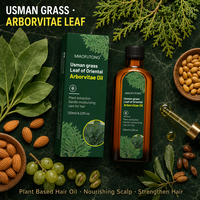 Huile capillaire nourrissante à base de plantes Usman Grass Oriental Arborvitae Leaf pour le soin des cheveux, renforcement du cuir chevelu, 120 ml, OEM ODM