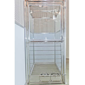 İhtisas 304 paslanmaz çelik köpek kulübesi Pet ağır köpek kafesi büyük Metal köpek evi - Product Image 5