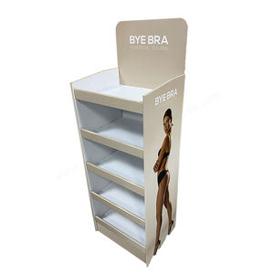 リサイクル可能なモダンな取り外し可能なカスタマイズ可能なロゴ入り段ボール製フロアスタンドディスプレイ棚、環境に優しい紙製ディスプレイラック、衣類用 - Product Image 3