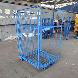 Conteneur <span class=keywords><strong>de</strong></span> stockage pliable personnalisable pour la logistique d'entrepôt, chariot à roulettes à 4 côtés, empilable, avec roues - Product Image 1