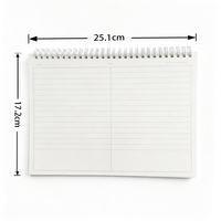 Carnet à double spirale UK PP, pages lignées divisées, pour étudiants, bureau et notes de projet, fourniture d'usine