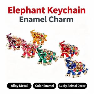 <span class=keywords><strong>CIFU</strong></span> XHJ--007 Nuevo Llavero de Elefante de Guerra de Aleación Metálica de Arte Moderno Transfronterizo, Diseño 3D con Efecto de Gota de Aceite y Diamantes de Imitación, Regalo Pequeño de Gran Venta - Product Image 1