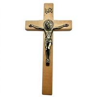 Crucifix croix en bois Jésus suspendu religieux inspirant INRI