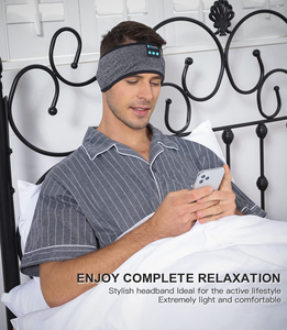 Bandeau tricoté sans fil personnalisé avec écouteurs intégrés pour le sommeil et le sport, lavable, masque de sommeil musical - Product Image 6