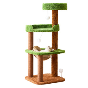 Árbol para gatos de 4 niveles, poste rascador duradero, diseño moderno para gatos - Product Image 5