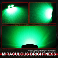 Lumière de dôme LED 12V de 4 pouces avec lentille fumée, en aluminium durable, couleur verte, avec interrupteur pour voiture, pour la chasse et la pêche