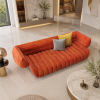 YUANCHANG Modernes Samt-Ecksofa mit Eisenrahmen, Baumwolle, Lärchen- und Eukalyptusholz-Basis, Schwarzem Edelstahl für das Wohnzimmer