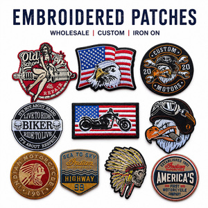 Set de Parches Retro para Motociclistas, Estilo Clásico 2020, Live to Ride America Highway 99, Bordados para <span class=keywords><strong>Coser</strong></span> - Product Image 4