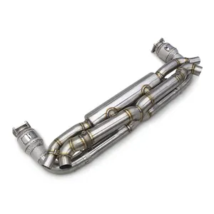 Prestaties Volledig Uitlaatsysteem Voor Porsche 911 991/991.1/991.2 Turbo S 3.8T Race Uitlaat En 100/200/300/400Cel Catted Headers