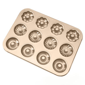 Moldes para hornear donuts en casa, creativos mini moldes antiadherentes para hacer pasteles y galletas, bandejas de acero al carbono. - Product Image 1
