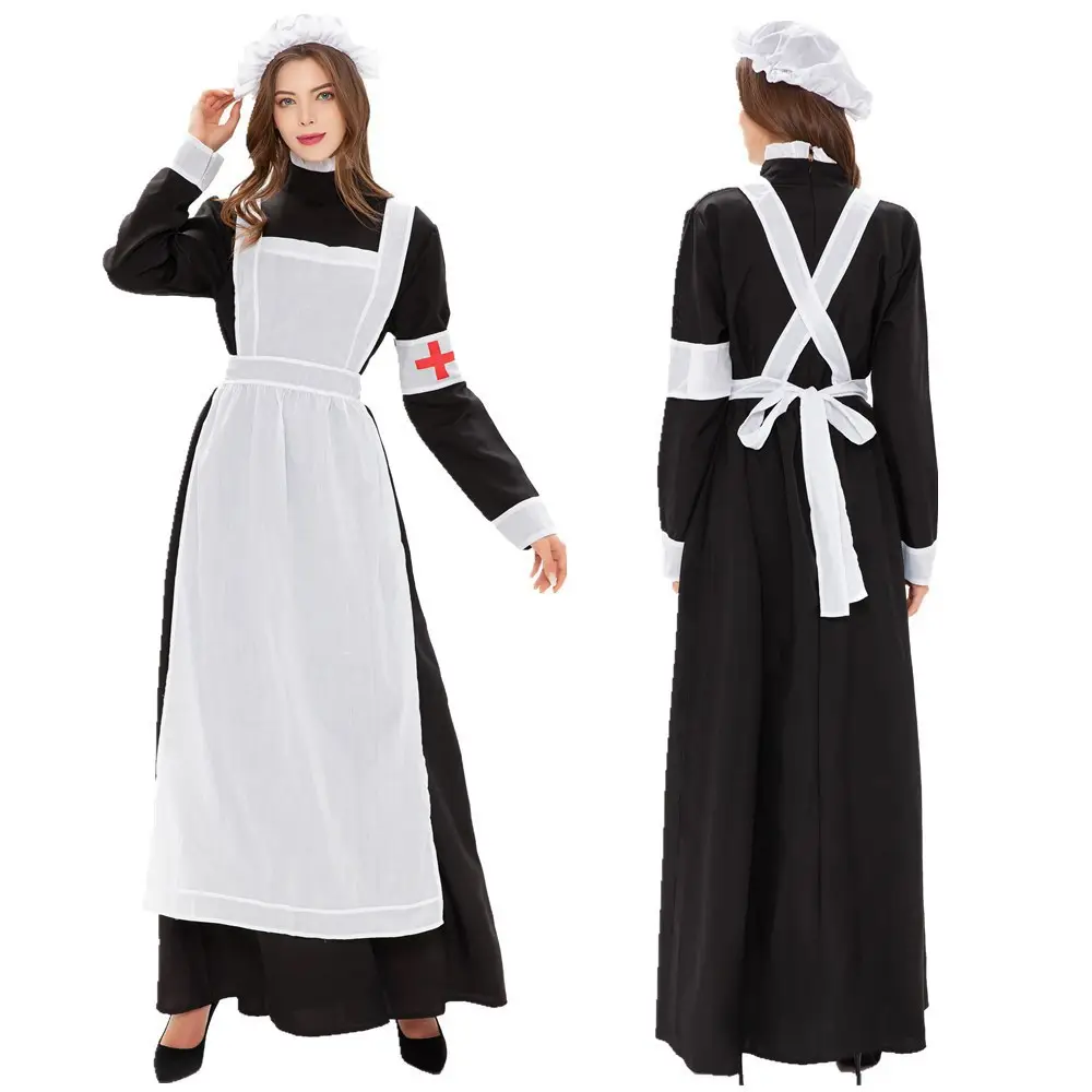 Anime Cosplay Costume da cameriera vittoriano carnevale Cosplay vestito Maxi abito di Halloween per adulti uomini donne uniforme da governante