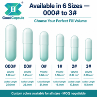 Fabricant GMP de capsules végétales vides en HPMC à base d'algues, taille 00 #   0 #   1 #   2 #   3 #   Capsule vide halal casher sans ETO