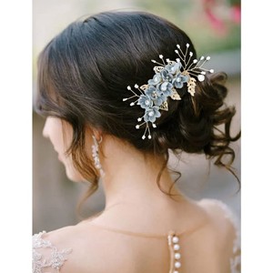 Diskon besar klip pin rambut mutiara Spiral putar sisir samping pernikahan bunga berkelas untuk pengiring pengantin wanita gadis - Product Image 2