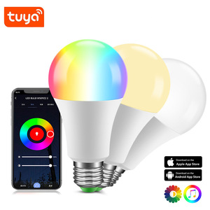 <span class=keywords><strong>Ampoule</strong></span> LED intelligente WIFI contrôlée par l'application Tuya, A19, plastique, 9W, E26, 110V-220V, commande vocale pour Alexa Echo <span class=keywords><strong>Google</strong></span> Home, résidentiel - Product Image 1